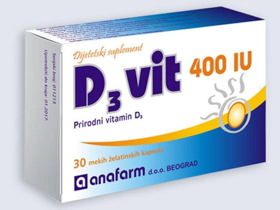 D3vit 400 IU - meke želatinske kapsule